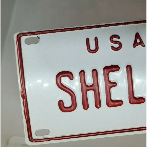 U.S.A Shelby Personalized White Red Collectible Mini License Bicycle Bike Plate - Picture 3 of 12